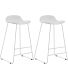 Tabouret de bar en acier et plastique Wave (Lot de 2) (Blanc)