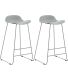 Tabouret de bar en acier et plastique Wave (Lot de 2) (Gris)