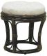 Tabouret en rotin avec coussin Uni (Noir)