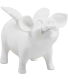 Tirelire cochon avec ailes en résine 14 x 25 x 15 cm (Blanc)