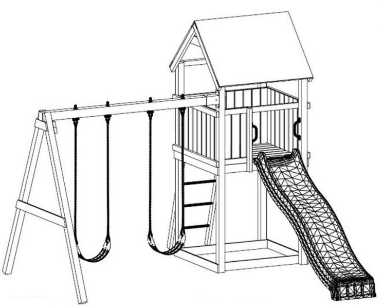 Plateforme de jeux balançoire et toboggan Pollux JardinDéco