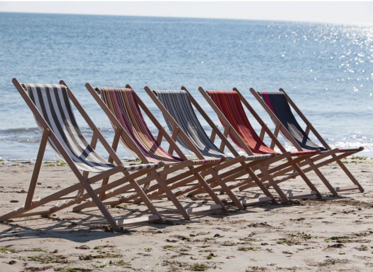 Toile rayée pour chilienne st malo (lot de 2) (fuschia)