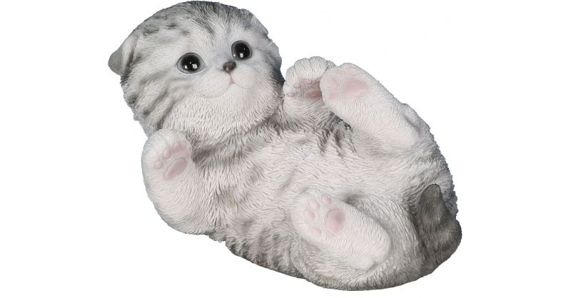 Chaton Gris Jouant En Resine 18 Cm Chaton Gris Jouant En Resine 18 Cm