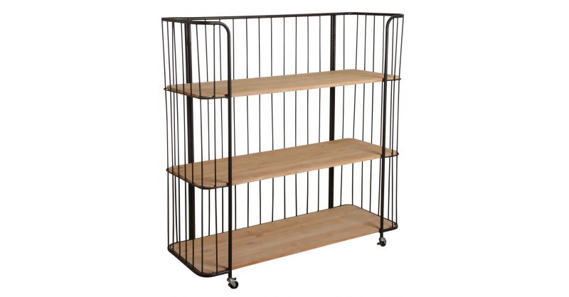 Etagere Style Industriel Sur Roulettes 3 Niveaux