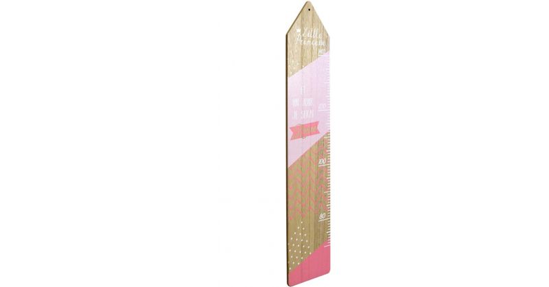 Hauteur mesure toise rose en bois sur le thème de la princesse pour enfants ou bébé filles 