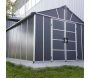 Abri de jardin en aluminium et polycarbonate gris avec plancher Yukon - 8