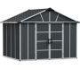 Abri de jardin en aluminium et polycarbonate gris avec plancher Yukon