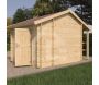 Abri de jardin en épicéa double pente 4.90 m2 avec appentis Vilano - EDE-0396