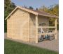 Abri de jardin en épicéa double pente 4.90 m2 avec appentis Vilano - 1879
