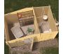 Abri de jardin en épicéa 2 espaces double pente 7.30 m2 Aster - 2399
