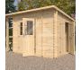 Abri de jardin en épicéa mono pente 4.90 m2 avec appentis Vilano - EDE-0397