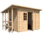 Abri de jardin en épicéa mono pente 4.90 m2 avec appentis Vilano