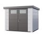 Abri de jardin moderne en acier porte double 6,4 m² Eleganto 2724