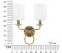 Applique murale double abat-jour Zagreb 35.5 x 17 x 43 cm - MAU-0699