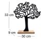 Arbre décoratif en aluminium noir et bois de manguier Arbre de vie - SIL