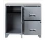 Armoire 1 porte et 2 grands tiroirs en acier avec plateau bois - 376,70