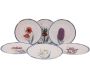 Assiette en céramique Vintage flower 25 cm (Lot de 6)