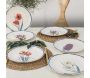 Assiette en céramique Vintage flower 25 cm (Lot de 6) - HANAH HOME