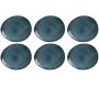 Assiette en grès bleu Au grès du temps (Lot de 6)