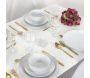 Assiette en porcelaine avec liseré doré (Lot de 6) - THE HOME DECO FACTORY