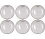 Assiettes en grès blanc Bonne dégustation (Lot de 6)