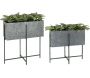 Jardinière sur pied en zinc intérieure extérieure (Lot de 2)