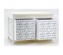 Banc en paulownia laqué blanc avec tiroirs Graphic - AUB-4219