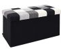Banc coffre noir pliable couvercle à motifs