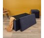 Banc coffre pliable en velours Rétro - THE HOME DECO FACTORY