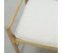 Banc en bois avec coussin en coton blanc - 8