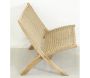 Banc pliant en teck et rotin synthétique beige Outdoor - AUBRY GASPARD