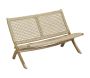 Banc pliant en teck et rotin synthétique beige BAIA