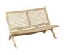 Banc pliant en teck et rotin synthétique beige Outdoor