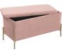 Banc en velours et pieds dorés avec couvercle amovible - LEITMOTIV