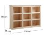 Bibliothèque en bois brut 9 cases - AUB-0103