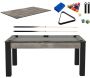 Billard convertible table 6 personnes Texas + plateaux dinatoires + pack accessoires Confort