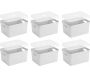 Boite de rangement avec couvercle transparent Sigma home Box 32 L (Lot de 6)