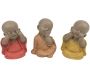 Bouddha décoratif voit entend et parle Pastel (Lot de 3)