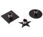 Bougeoir en métal laqué noir (Lot de 3)