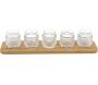 Bougeoirs en verre avec support en bambou