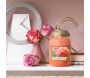 Bougie jarre en verre senteur rose et abricot - 24,90