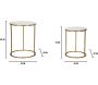 Bout de canapé en métal plateau imitation marbre Couple (Lot de 2) - MAU-0403