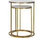 Bout de canapé en métal plateau imitation marbre Couple (Lot de 2) - 5