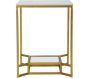 Bout de canapé en métal plateau imitation marbre Double 47 x 47 x 60 cm - 129