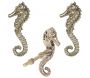 Bouton de porte en laiton recyclé Hippocampe (Lot de 3)
