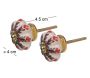Bouton de porte classique feuilles rouges (Lot de 2) - TRN-0185