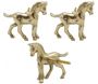 Bouton de porte en laiton recyclé Cheval (Lot de 3)