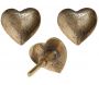 Bouton de porte en laiton recyclé Coeur (Lot de 3)