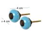 Bouton de porte rond effet craquelé bleu (Lot de 2) - TRANQUILLO