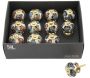 Boutons de meubles en pierre et métal Fleurs (Lot de 12)